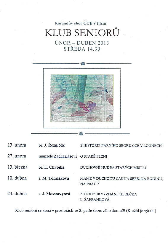 Program klubu seniorů